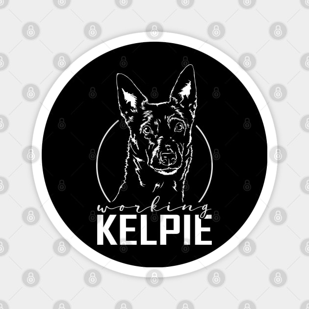 Working Kelpie dog portrait Magnet by wilsigns